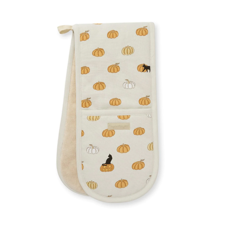 Sophie Allport Trick or Treat Pumpkins and Cats Double Oven Gloves